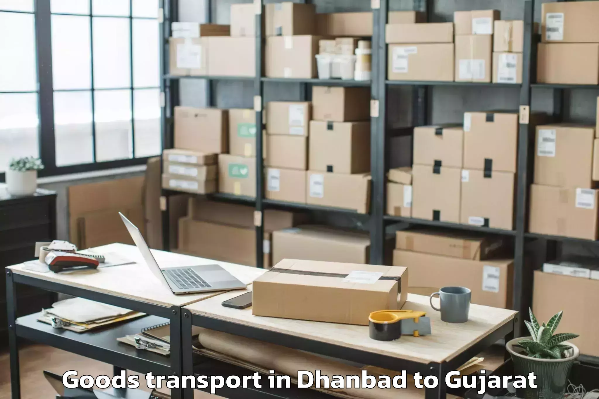 Reliable Dhanbad to Waghai Goods Transport